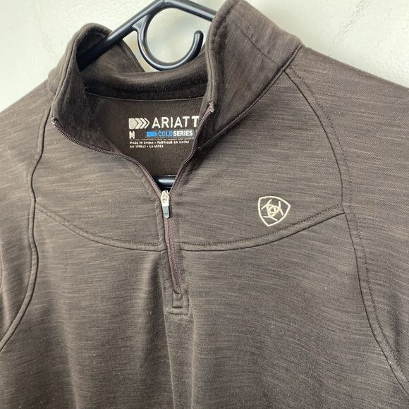 Ariat Tek Sweater Womens M Brown Long Sleeve 1/4 Zip Cold Series - Picture 2 of 11